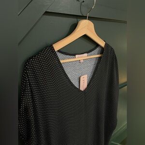 Philosophy Black Polka Dot Blouse